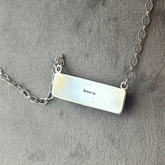 Aldrich Art - Sundance sterling silver turquoise inlay mosaic bar necklace - Picture 4 of 4